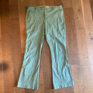Womens GAP Olive Green Flare Khakis Pants 16T 16 TALL